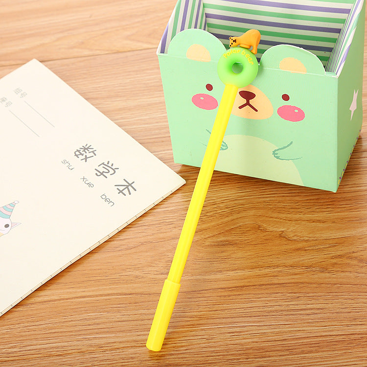 Bolígrafo plástico al por mayor del buñuelo del oso polar de la historieta